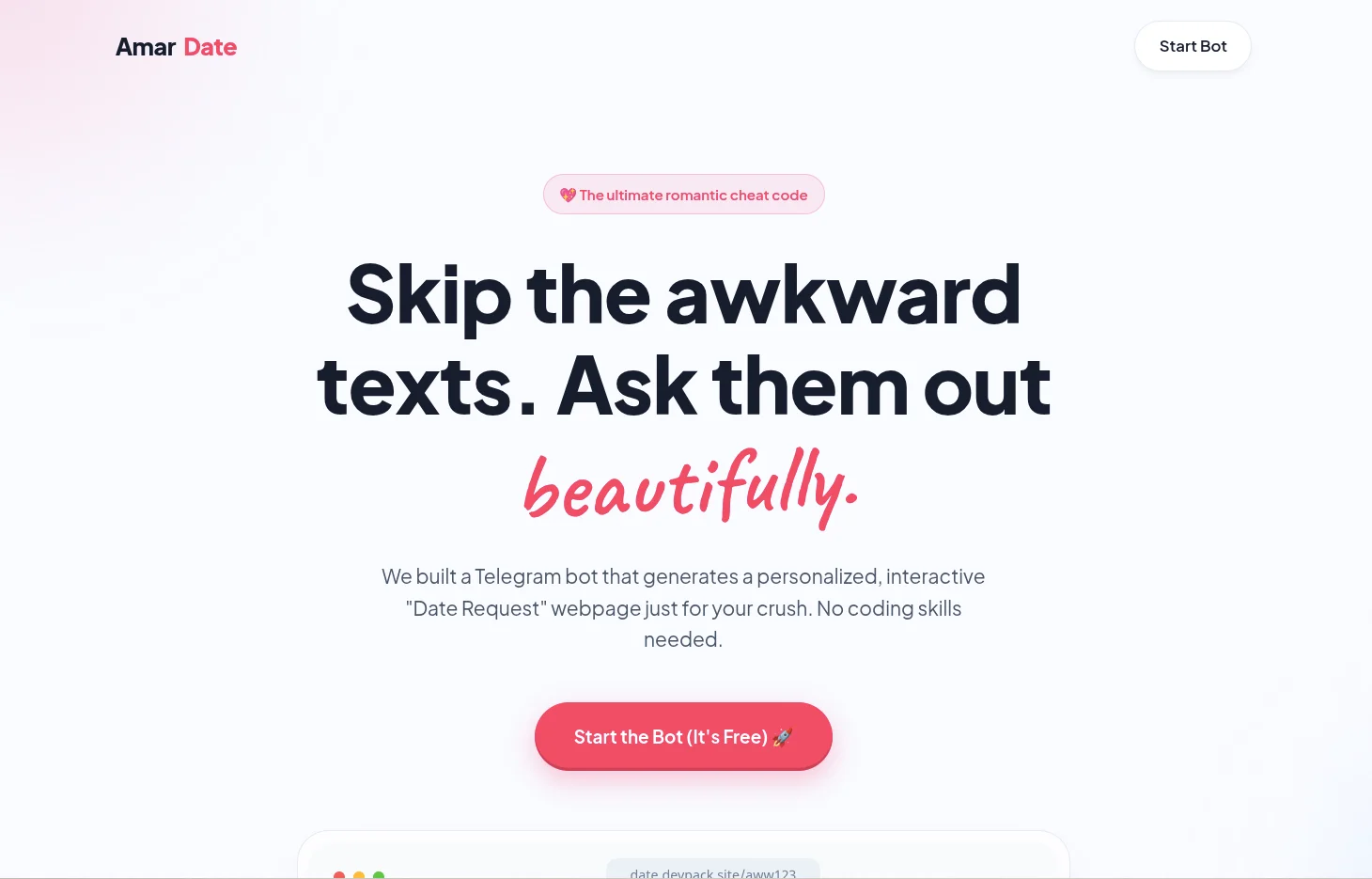 Amar Date — Telegram Date-Proposal Generator